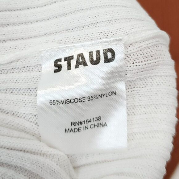 STAUD Sweater Cardigan Shoko Cargo Colorblock Ribbed - Picture 12 of 13